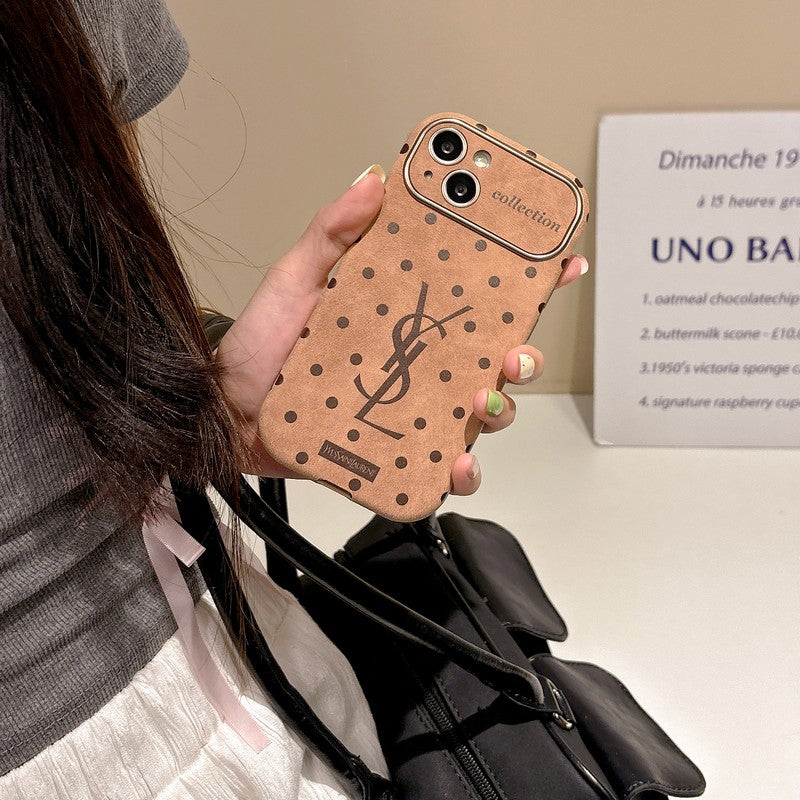 Saint Laurent Brown Leather iPhone Case