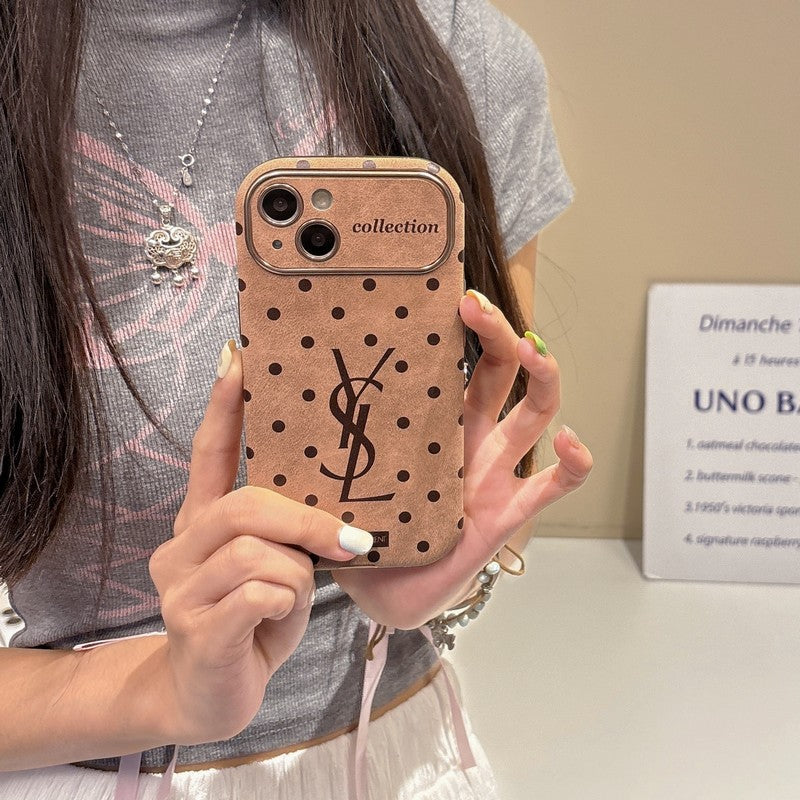 Saint Laurent Brown Leather iPhone Case