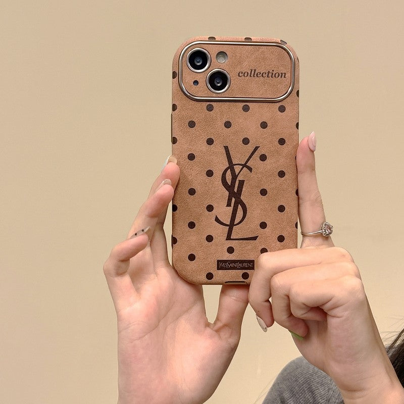 Saint Laurent Brown Leather iPhone Case