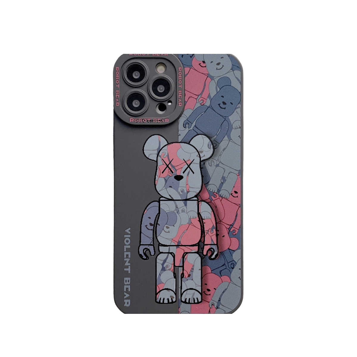 Spilt Red Bear Graphic iPhone Case