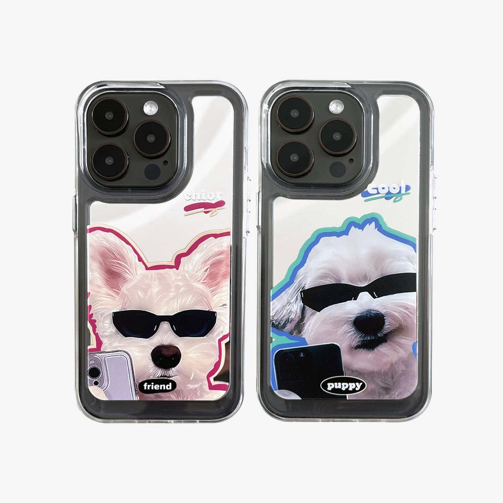 Mirror iPhone Case | Couple Dogs Self-Timer