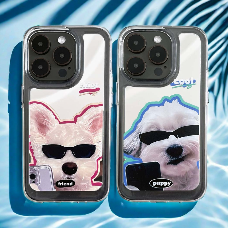 Mirror iPhone Case | Couple Dogs Self-Timer